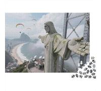 Christ The Redeemer 1000 Piece Jigsaw Puzzles for Adults in Vibrant Colours Jigsaws for Adults for Educational Game Challenge As Wall Art for Living Room 52x38cm/1000pcs