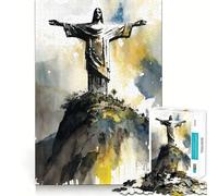 Christ The Redeemer 1000 Piece Puzzle For Adults Decompress Game Vivid Color Playful Challenge Festive Gift (38x26cm)