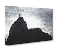 Christ The Redeemer In Rio Vol.1 Canvas Print | Gallery Wrapped 30mm Frame Wall Art | 30x20 inches | Ready to Hang | Modern Religious Picture | Living Room Bedroom Lounge Office