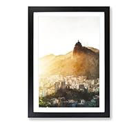 Christ The Redeemer in Rio Vol.3 Painting Framed Print | A2 Black Framed Wall Art | Ready to Hang | Modern Historical Picture | Living Room Bedroom Lounge Office