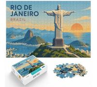 Christ the Redeemer Minimalist Illustration Jigsaw Puzzle, 1000 Piece | For a puzzle gift at Christmas, this adult jigsaw puzzle with 1000 pieces suits quiet moments between celebrations.