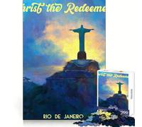 Christ The Redeemer, Rio De Janeiro 1000 Pieces Puzzles for Teenagers DownTime Game Smooth Connection Real Challenge Santa Surprise (38x26cm)