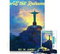 Christ The Redeemer, Rio De Janeiro 1000 Pieces Puzzles for Teenagers DownTime Game Smooth Connection Real Challenge Santa Surprise (38x26cm)