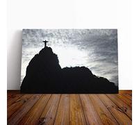 Christ The Redeemer Rio de Janeiro Brazil Canvas Print | Gallery Wrapped 30mm Frame Wall Art | 24x16 inches | Ready to Hang | Modern Religious Picture | Living Room Bedroom Lounge Office