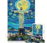 Christ The Redeemer Starscape 1000 Pieces Jigsaws Adults Puzzles Gifts Brain Exercise Color Fast Pattern Build (38x52cm)