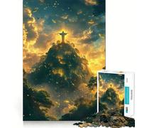 Christ The Redeemer Sunset for Adults 1000 Piece Jigsaw Puzzle Indoor Fun Smooth Thick Family Activity Birthday Art Gift (38x52cm)