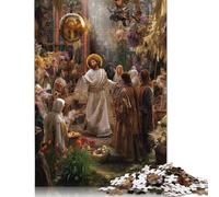 Christ Wooden Jigsaw Puzzle 300 Pieces Adults Fun Toy Intellectual Game Decoration Stress Relief Education Game Relaxation And Intelligence 300pcs (40x28cm)