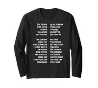 Christan Faith The Lord's Prayer Our Father Jesus Crucifix Long Sleeve T-Shirt
