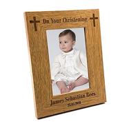 Christening Gift Personalised Engraved Wooden Photo Frame (4 x 6 Inch)