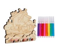 Christening Gifts Boys and Girls, Noah's Ark Wooden Set of 8 Colouring Pencils, Christening Gift Boy and Girl, 15.5 cm Height, Personalised DIY Gift