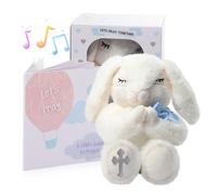 Christening Gifts for Boys Includes 7" Plush Bunny and Let's Pray Book, Christening, Dedication and Christening Gift Set for Boys in Keepsake Box