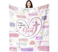 Christening Gifts for Girls 50"X60" | Throw Blanket Special I Am a Child of God Inspirational Religious Confirmation Gifts for Women/Best Friend/Sister or Daughter Granddaughter on Christian