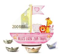 Christening Gifts for Girls, Pink Noah's Ark, Christening, Wooden Noah's Ark, Money Gifts for Christening, Birth Christening, Money Gift, DIY Christening Gift, Personalised for Christening Boy Girl