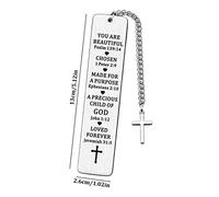Christening Gifts, Religious Gifts Christian Bookmark Inspirational Bible Verse Bookmarks Birthday Christmas for Her Him 1x4.7 Inch, Baptism