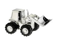 Christening Gifts. Silverplated Digger Tractor Money Box