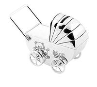 Christening Gifts. Silverplated Teddy Pram Money Box by Widdop Bingham and Co Ltd