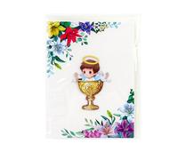 Christening Greeting Cards, Religious Christening Cards with Angel - Foldable Gift for Birth, Communion, Godfathers, Girls, Boys and New Parents