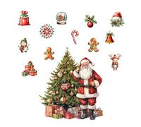 Christfor Mas Wall Decals with Santa Claus, Snowfor Man and Reindeer Designs, Refor Movable PVC Festive Stickers for Hofor Me, Office, for Windows Or Doors, Colourful 30X90Cfor M Mas Decoration
