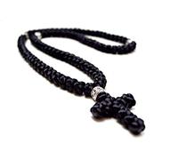 Christian 100-knot Prayer Rope ǀ Smooth Silk Satin Cord (Black)