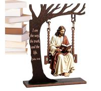 Christian 2D Jesus Reading the Bible on a Swing Relig