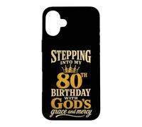 Christian 80th Birthday God's Grace And Mercy Gift Case for iPhone 16 Plus