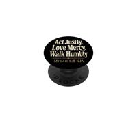 Christian Act Justly Love Mercy Walk Humbly Gift PopSockets Adhesive PopGrip