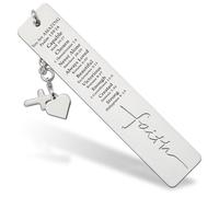 Christian Affirmation Bookmark, Inspirational Faith Gift with Multiple Scripture Verses Psalm 139:14 Philippians 4:13, Spiritual Accessory for Christian Believers & Devotional Readers, Faith17