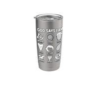 Christian Affirmations Bible Verse Dinosaur Fossils Stainless Steel Insulated Tumbler