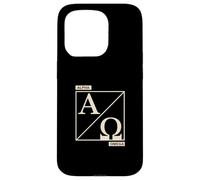 Christian Alpha Omega Faith Biblical Monogram Emblem Case for iPhone 15 Pro