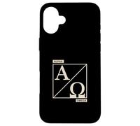 Christian Alpha Omega Faith Biblical Monogram Emblem Case for iPhone 16 Plus