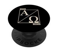 Christian Alpha Omega Faith Biblical Monogram Emblem PopSockets Adhesive PopGrip