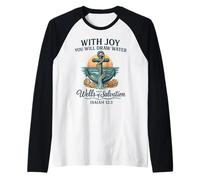 Christian Anchor Verse with Joy You Will Draw Water Raglan Baseball Tee