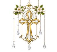 Christian Angel Christmas Gold Window Hanging Ornament，E