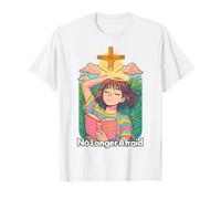 Christian Anime - No Longer Afraid Kawaii Bible Jesus Cross T-Shirt