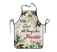 Christian Aprons with Scripture With God All Things Are Possible Religious Gifts for Women Mom Grandma Christmas Birthday, Possilbe, 20.4 x 28.3