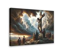 Christian Art Crucifixion Poster, Jesus on The Cross, Religion Poster Jesus Wall Art For Room Decor Frame-style 24x36inch(60x90cm)