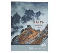 Christian Art Gifts 1000 Piece Inspirational Scripture Jigsaw Puzzle for Men, Women & Kids: Faith Can Move Mountains, Family Activity Game, Sturdy Easy Fit Die-Cut, Scenic Landscape Multicolor