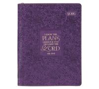 Christian Art Gifts 2026 18 Month Premium Zippered Vegan Leather Daily Planner for Women: I Know the Plans Inspiring Scripture, Weekly/Monthly Planning, Organizing, Appointments, Purple Floral & Gold