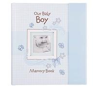 Christian Art Gifts Boy Baby Book of Memories Blue Keepsake Photo Album Our Baby Boy Memory Book Baby Book with Bible Verses, the First Year