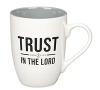 Christian Art Gifts Ceramic Coffee and Tea Mug for Men & Women: Trust in the Lord - Proverbs 3:5 Inspirational Bible Verse, Black, 12 oz.