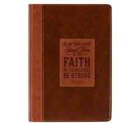 Christian Art Gifts Classic Journal Stand Firm in the Faith 1 Cor. 16:13 Inspirational Scripture Notebook, Ribbon Marker, Brown Faux Leather Flexcover, 336 Ruled Pages
