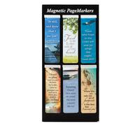 Christian Art Gifts Classic Nature Collection Magnetic Bookmark Set with Scripture Hymn and Poem for Women and Men Inspirational Magnetic Pagemarker