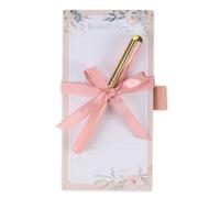 Christian Art Gifts Compact Magnetic Refrigerator Notepad & Ballpoint Pen Set for Women: Be Still & Know Inspirational Scripture, Lists, Memos, Reminders, 70 Lined Tear-off Sheets, Pink & White Floral