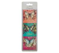 Christian Art Gifts Decorative Inspirational Colorful Butterfly 3 Piece Refrigerator Magnet Set for Women: Grace, Hope & Love - Encouraging Scripture for Home & Kitchen, Orange, Teal, Pink Multicolor