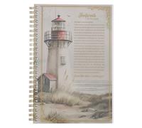 Christian Art Gifts Footprints in the Sand Writing Wirebound Notebook - Psalm 118:29 Bible Verse, Flexible Cover Prayer Journal, 128 Ruled Pages w/Scripture, 8.5" x 5.9" x 0.6" (216mm x 150mm x 15mm)