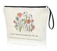 Christian Art Gifts Friends Bible Verse Sweet Friendship Proverbs 27:9 Sage Green Floral Zipper Make Up Bag Make Up Bag Make Up Bag Good Soon Birthday Gifts for Women