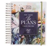 Christian Art Gifts Large Spiral-bound Inspirational 18 Month 2026 Planner for Women: I Know the Plans Encouraging Scripture, Daily & Monthly Planning, Organizing, Aug 2025-Jan 2027, Multicolor Floral