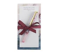 Christian Art Gifts Magnetic Notepad & Pen Set, Trust in the Lord Scripture