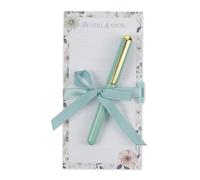 Christian Art Gifts Magnetic Notepad Set with Pen for Women: Be Still - Inspirational Scripture for Shopping Lists, Memos, Reminders, 70 Lined Tear-off Sheets, Teal Floral