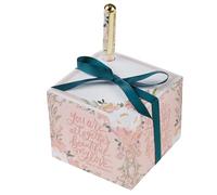 Christian Art Gifts Premium Inspirational Scripture Note Block Cube & Pen Set for Women: Altogether Beautiful Encouraging Bible Verse, 750 Paper Sheets, Home & Office, White & Pink Multicolor Florals